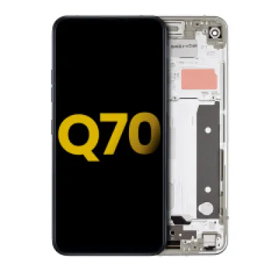 Дисплейний модуль (LCD) з рамкою для LG Q70 (Refurbished) (Mirror Silver)