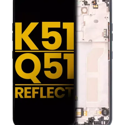 Дисплейний модуль (LCD) з рамкою для LG K51 / Q51 / Reflect (Refurbished) (чорний)