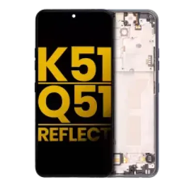 Дисплейний модуль (LCD) з рамкою для LG K51 / Q51 / Reflect (Refurbished) (чорний)
