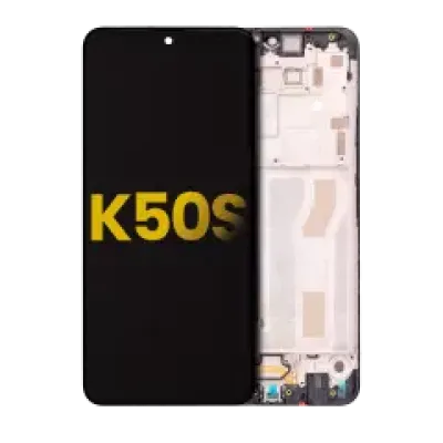 Дисплейний модуль (LCD) з рамкою для LG K50s (Refurbished) (чорний)