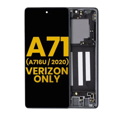 Дисплейний модуль (OLED) з рамкою для Samsung Galaxy A716V (A716V / 2020) (Verizon 5G UW Frame Only) (Refurbished) (Prism Cube Black)