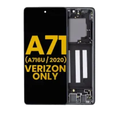 Дисплейний модуль (OLED) з рамкою для Samsung Galaxy A716V (A716V / 2020) (Verizon 5G UW Frame Only) (Refurbished) (Prism Cube Black)