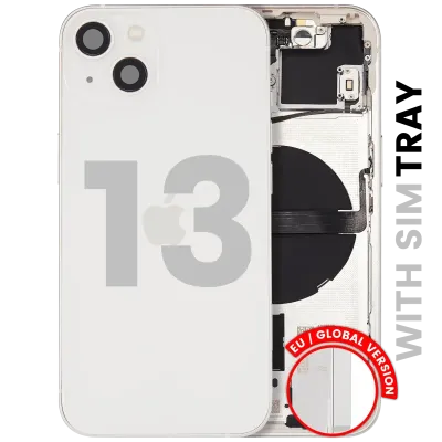 Back Housing W/ Small Parts For iPhone 13 (EU / Global Version) (Used OEM Pull: Grade B) (Starlight)