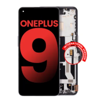 Дисплейний модуль (OLED) з рамкою для OnePlus 9 (International Version) (Aftermarket Plus) (Winter Mist)