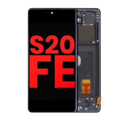 Дисплейний модуль (OLED) з рамкою для Samsung Galaxy S20 FE 4G / 5G (Aftermarket Plus) (Cloud Navy)