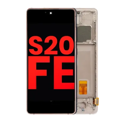 Дисплейний модуль (OLED) з рамкою для Samsung Galaxy S20 FE 4G / 5G (Aftermarket Plus) (Cloud Orange)