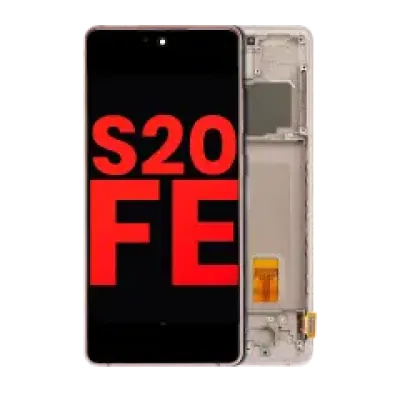 Дисплейний модуль (OLED) з рамкою для Samsung Galaxy S20 FE 4G / 5G (Aftermarket Plus) (Cloud Orange)