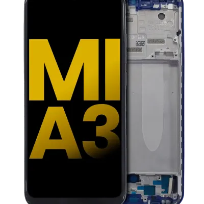 Дисплейний модуль (OLED) з рамкою для Xiaomi Mi A3 (Refurbished) (синій)