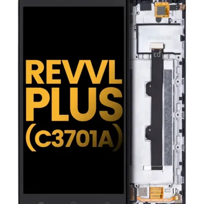 Дисплейний модуль з рамкою для T-Mobile Revvl Plus (C3701A) (Refurbished) (чорний)