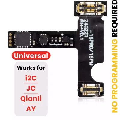 Шлейф акумулятора із програмуванням (без паяння) для iPhone 15 Pro / 15 Pro Max (AmpSentrix) (With I2C, JCID, Qianli)