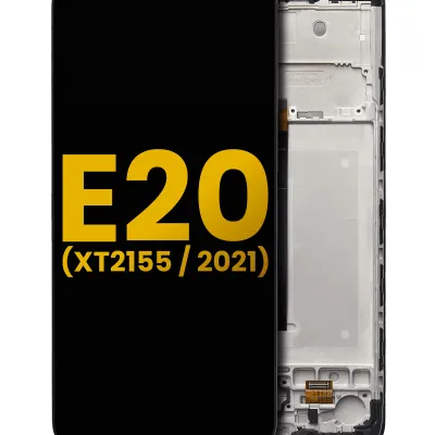Дисплейний модуль (LCD) з рамкою для Motorola Moto E20 (XT2155 / 2021) (Refurbished) (чорний)