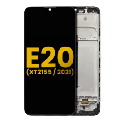 Дисплейний модуль (LCD) з рамкою для Motorola Moto E20 (XT2155 / 2021) (Refurbished) (чорний)
