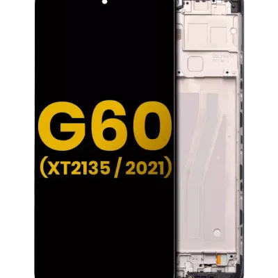 Дисплейний модуль (LCD) з рамкою для Motorola Moto G60 (XT2135 / 2021) (Refurbished) (чорний)