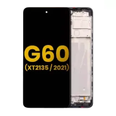 Дисплейний модуль (LCD) з рамкою для Motorola Moto G60 (XT2135 / 2021) (Refurbished) (чорний)
