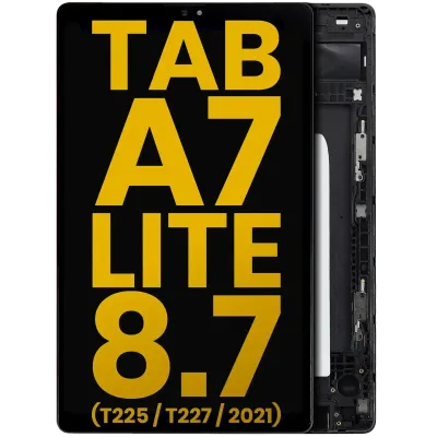 Дисплейний модуль для Samsung Galaxy Tab A7 Lite 8.7" (T225 / T227) (2021) (Cellular версія) з рамкою (Refurbished) (чорний)
