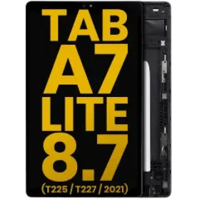 Дисплейний модуль для Samsung Galaxy Tab A7 Lite 8.7" (T225 / T227) (2021) (Cellular версія) з рамкою (Refurbished) (чорний)