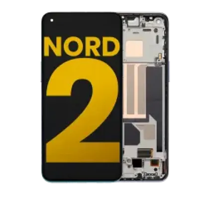 Дисплейний модуль (OLED) з рамкою для OnePlus Nord 2 5G (Refurbished) (Gray Sierra)