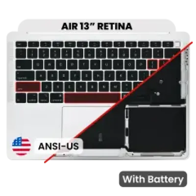 Топкейс з акумулятором і клавіатурою (ANSI US) для MacBook Air 13" A2179 (2020) (Used OEM Pull: Grade B/C) (Silver)