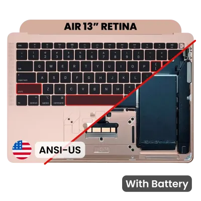 Топкейс з акумулятором і клавіатурою (ANSI US) для MacBook Air 13" A1932 (2018-2019) (Used OEM Pull: Grade A) (Rose Gold)