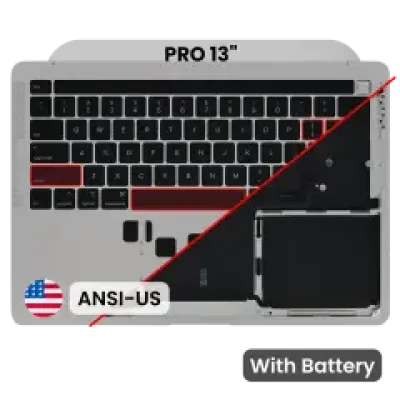 Топкейс з акумулятором і клавіатурою (ANSI US) для MacBook Pro 13" A2338 (2020) (Used OEM Pull: Grade B/C) (M1) (Space Gray)