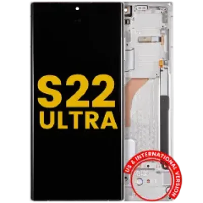 Дисплейний модуль для Samsung Galaxy S22 Ultra 5G (US & International версія) з рамкою (Refurbished) (Phantom White)