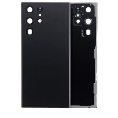 Заднє скло з камерою для Samsung Galaxy S22 Ultra 5G (No Logo) (Aftermarket Plus) (Phantom Black)