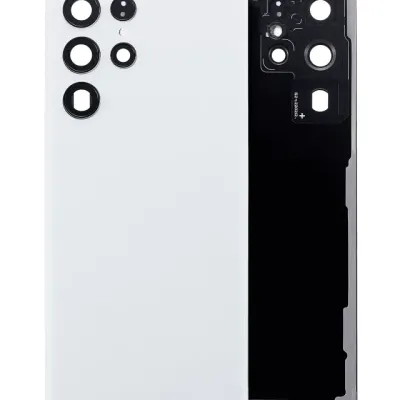 Заднє скло з камерою для Samsung Galaxy S22 Ultra 5G (No Logo) (Aftermarket Plus) (White)