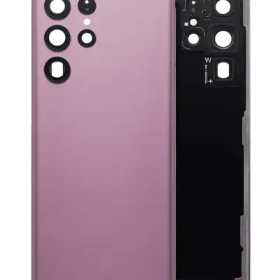 Заднє скло з камерою для Samsung Galaxy S22 Ultra 5G (No Logo) (Aftermarket Plus) (Burgundy)