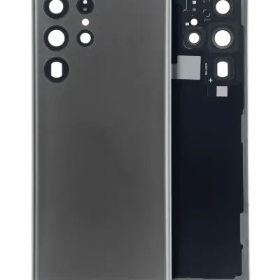 Заднє скло з камерою для Samsung Galaxy S22 Ultra 5G (No Logo) (Aftermarket Plus) (Graphite)