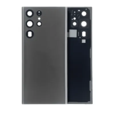 Заднє скло з камерою для Samsung Galaxy S22 Ultra 5G (No Logo) (Aftermarket Plus) (Graphite)