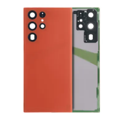 Заднє скло з камерою для Samsung Galaxy S22 Ultra 5G (No Logo) (Aftermarket Plus) (Red)