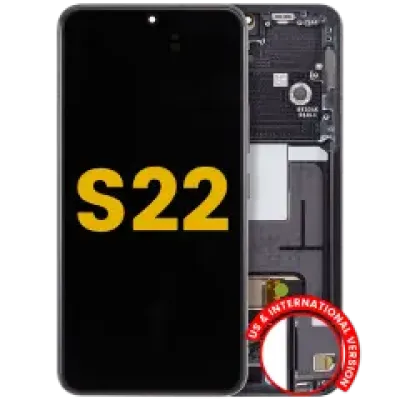 Дисплейний модуль (OLED) з рамкою для Samsung Galaxy S22 5G (US & International Version) (Refurbished) (Phantom Black)