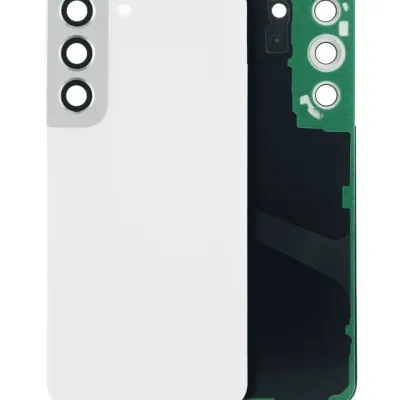 Задня кришка зі склом і камерою для Samsung Galaxy S22 5G (без логотипу) (Aftermarket Plus) (білий)