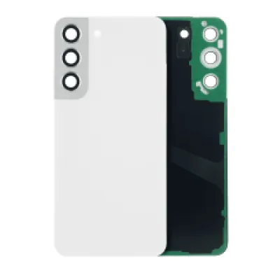 Задня кришка зі склом і камерою для Samsung Galaxy S22 5G (без логотипу) (Aftermarket Plus) (білий)