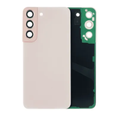 Задня кришка зі склом і камерою для Samsung Galaxy S22 5G (без логотипу) (Aftermarket Plus) (Pink Gold)