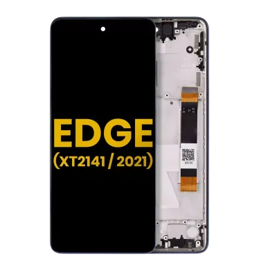 LCD Assembly With Frame For Motorola Edge 5G (XT2141 / 2021) (Refurbished) (Nebula Blue)