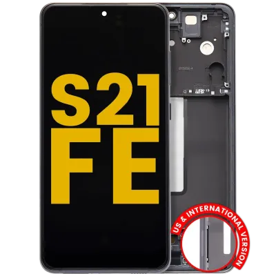 Дисплейний модуль (OLED) з рамкою для Samsung Galaxy S21 FE 5G (US & International Version) (Refurbished) (Graphite)