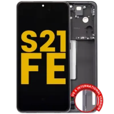Дисплейний модуль (OLED) з рамкою для Samsung Galaxy S21 FE 5G (US & International Version) (Refurbished) (Graphite)