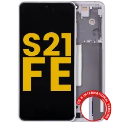 Дисплейний модуль (OLED) з рамкою для Samsung Galaxy S21 FE 5G (US & International Version) (Refurbished) (Lavender)