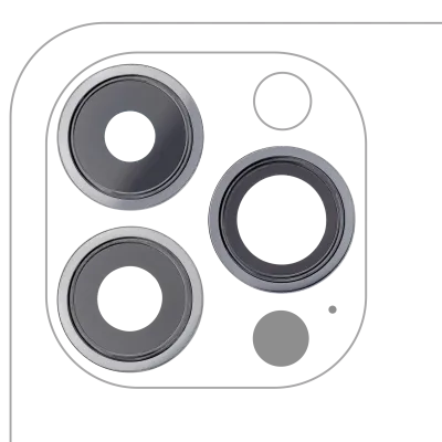 Скло камери з кріпленням і рамкою для iPhone 13 Pro / 13 Pro Max (справжній сапфір) (Premium) (графітовий)