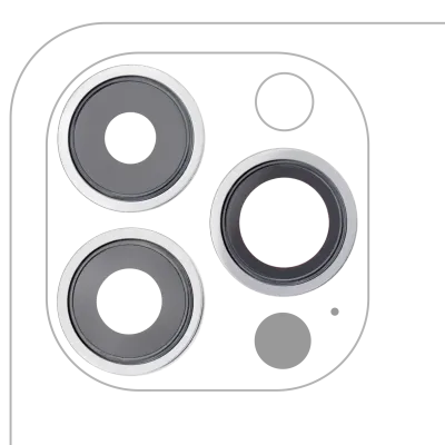 Скло камери з кріпленням і рамкою для iPhone 13 Pro / 13 Pro Max (справжній сапфір) (Premium) (сріблястий)