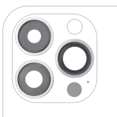 Скло камери з кріпленням і рамкою для iPhone 13 Pro / 13 Pro Max (справжній сапфір) (Premium) (сріблястий)