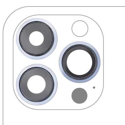 Скло камери з кріпленням і рамкою для iPhone 13 Pro / 13 Pro Max (справжній сапфір) (Premium) (Sierra Blue)