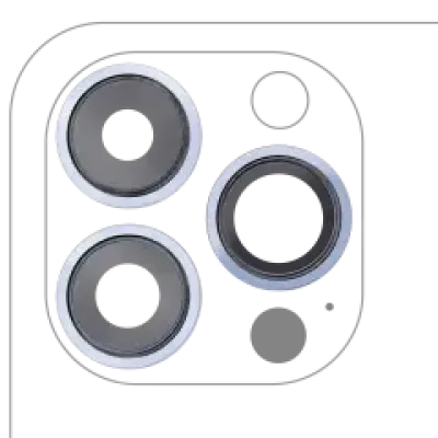 Скло камери з кріпленням і рамкою для iPhone 13 Pro / 13 Pro Max (справжній сапфір) (Premium) (Sierra Blue)