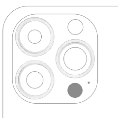 Рамка камери для iPhone 13 Pro / 13 Pro Max (сріблястий) (3 шт)
