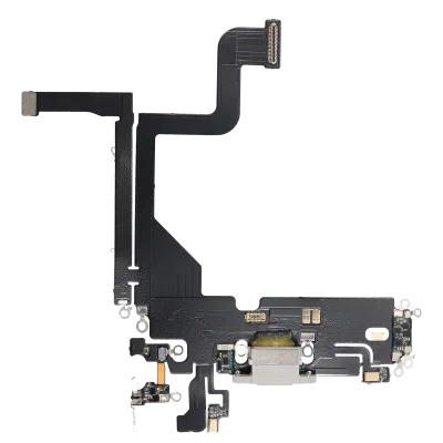 Charging Port Flex Cable For iPhone 13 Pro (Aftermarket Plus) (Silver)