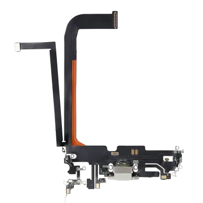 Charging Port Flex Cable For iPhone 13 Pro Max (Aftermarket Plus) (Silver)