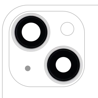 Back Camera Lens With Bracket & Bezel For iPhone 13 / 13 Mini (2 Piece Set) (Real Sapphire) (Premium) (Starlight)
