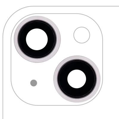 Back Camera Lens With Bracket & Bezel For iPhone 13 / 13 Mini (2 Piece Set) (Real Sapphire) (Premium) (Pink)