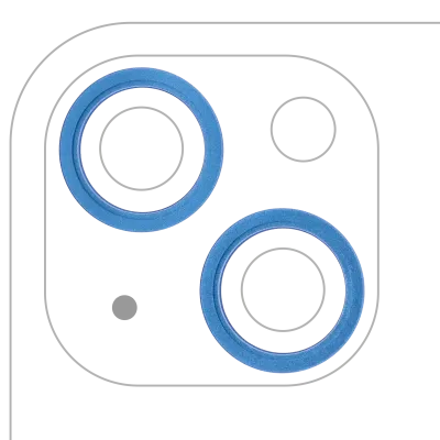Back Camera Bezel Ring Only For iPhone 13 / 13 Mini (Blue) (2 Piece Set)